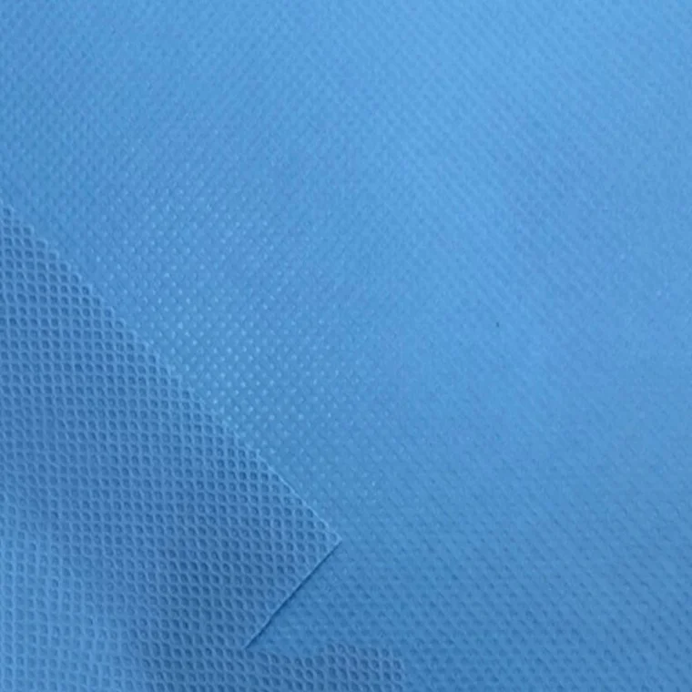 Cheap SSS SMMS 100% PP Eco Hot Stamping Blue Laminated Waterproof Breathable Decoration Medical Spunbond Non Woven Fabric Roll