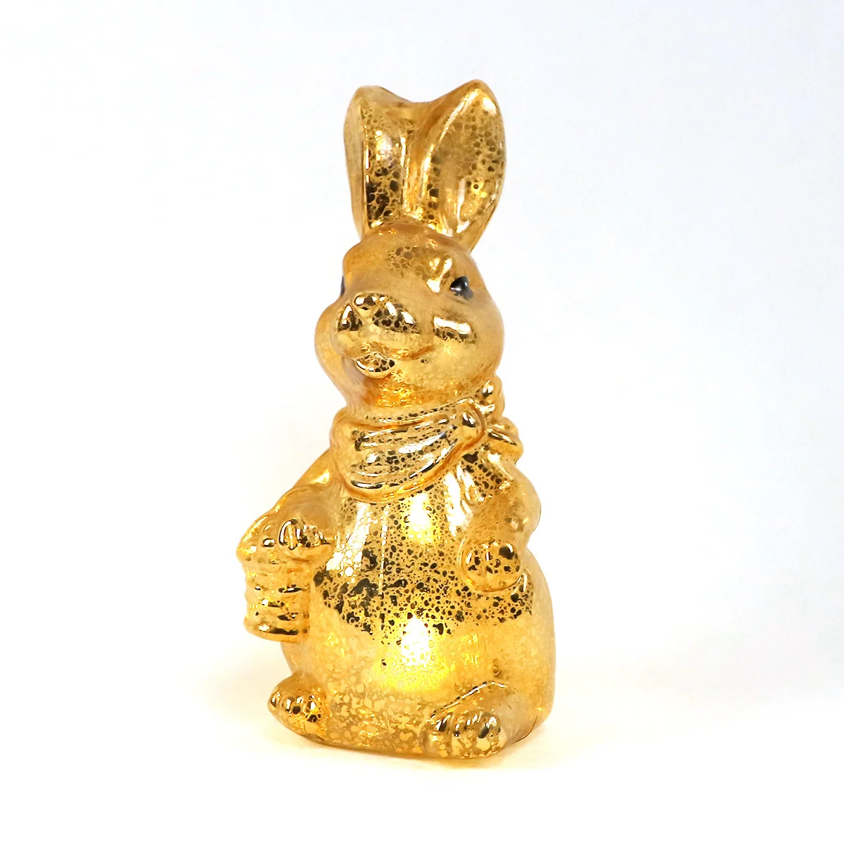 Mercury Painted Lovely Rabbit Bunny Figurine Collectibles Happy Easter Creative Egg Decoration Art Animal Paperweight Ornament