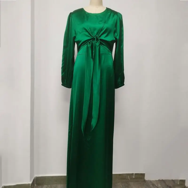 Promo Women Long Sleeve High Low Buttons Flared Swing Muslim Dress Tops Shirt Blouses