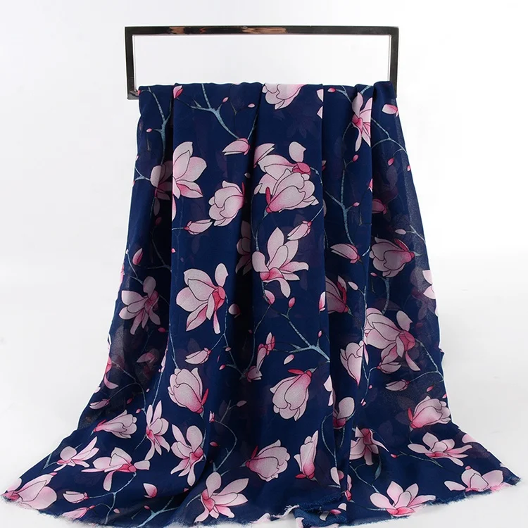 Amazon supplier trendy poly woven spring floral moss crepe chiffon fabric meter printed