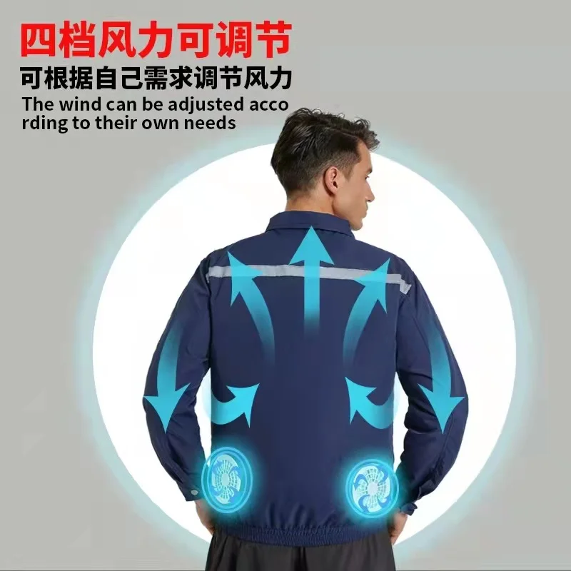 Wholesale Custom Usb 5v/7.4v Outdoor Workwear Engineer Uniform Summer Cooling Coatjacket Air Conditioning Fan Clothing For Men