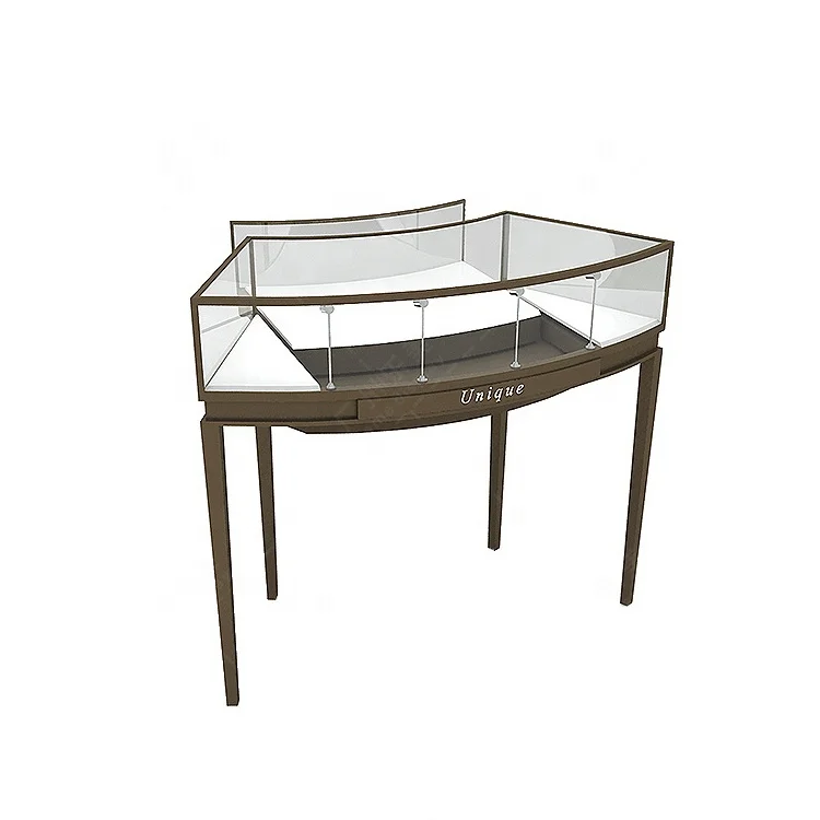 Luxurious Custom Durable Glass Led Light Jewelry Display Cabinet Counter Showcase