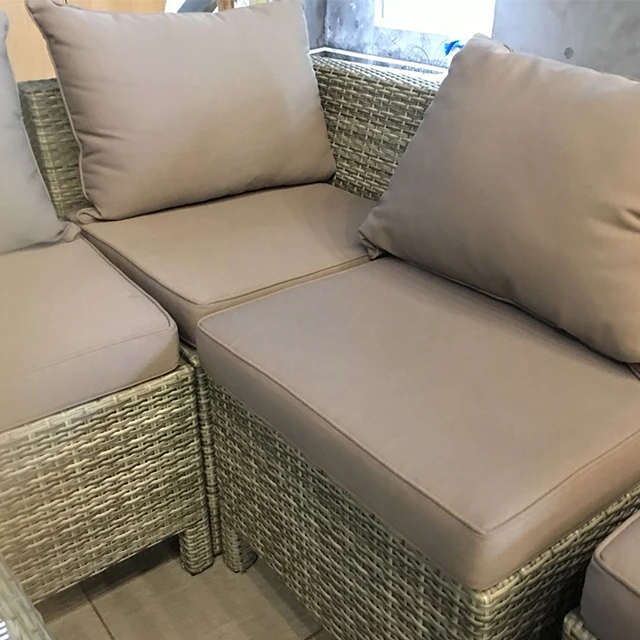 custom modern outdoor furniture design cast aluminum garden set plastic rattan sectional sofa