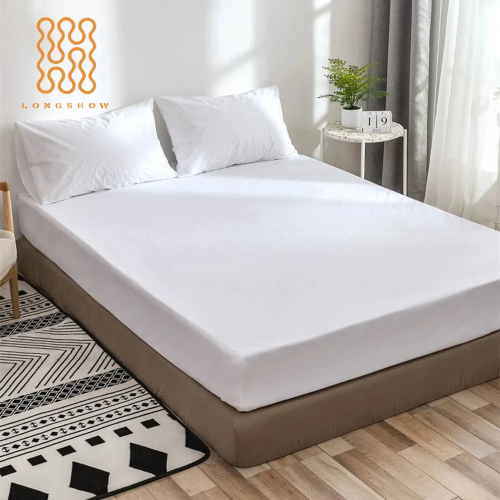 Wholesale 90g microfiber matress protector Soft Breathable waterproof mattress fitted bedsheet