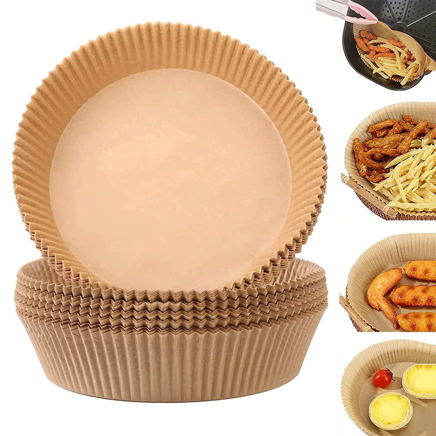Air Fryer Disposable Paper Liner Square Large Paper Non-stick Parchment Paper for Frying Baking Cooking Roasting and Microwave
