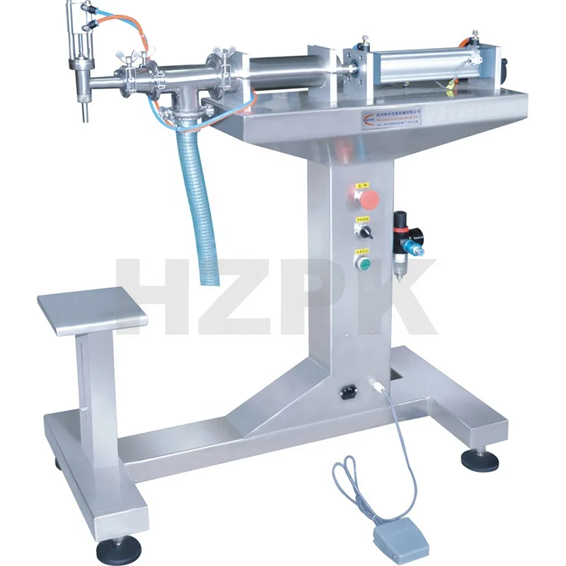 HZPK G1LYD semi automatic vertical soda liquid beverage water bottles stand up bag single head filling machine