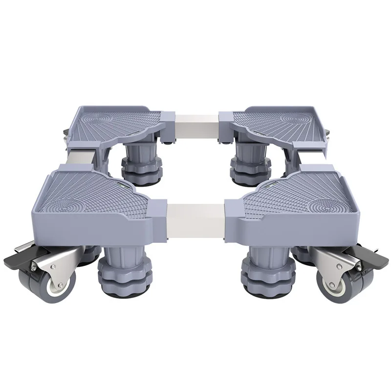 Furniture Dolly Adjustable Fridge Stand Dolly Cart with 4 Lockable Wheels Washing Machine Stand Mobile Roller Base Stand