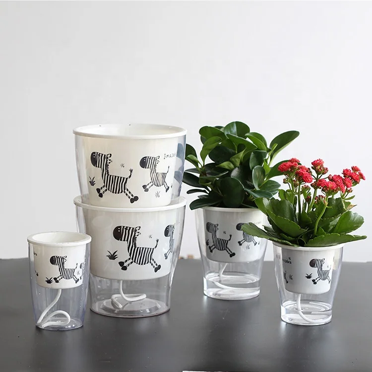 Free sample wholesale biodegradable clear zebra pattern plastic orchid seedlings plant nursery flower pots