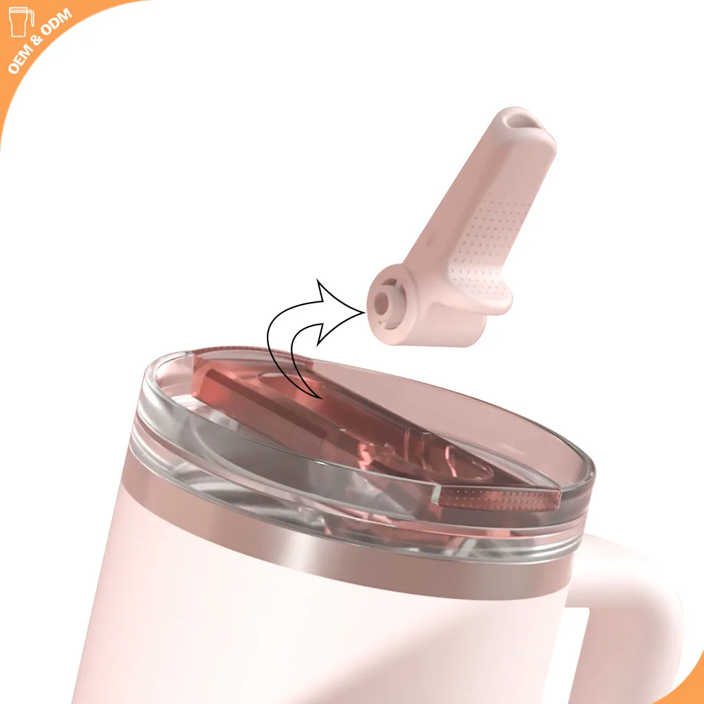 2025 New 40oz Stainless Steel Leak Proof 40oz Travel Tumbler Mug With Detachable Flip Straw