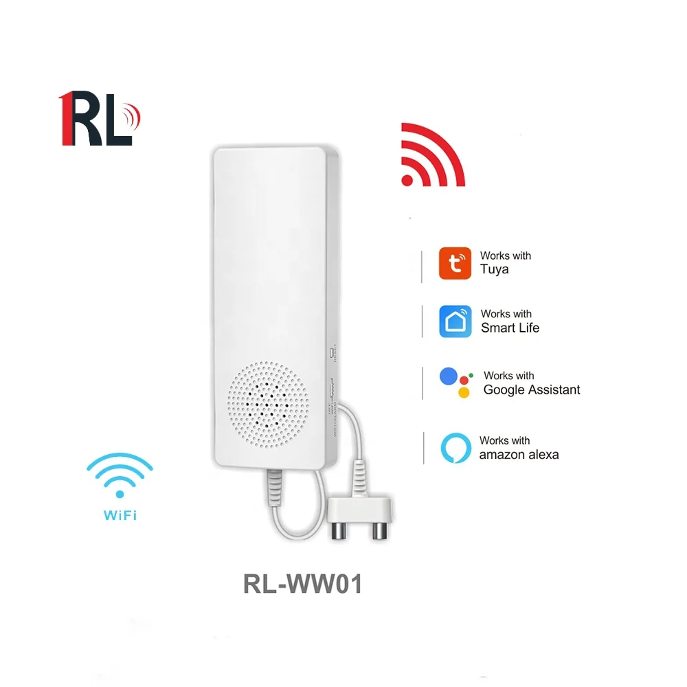 Hot selling wireless tuya home alarm system smart alarm sensor wifi connect water leaking alarm with siren sound