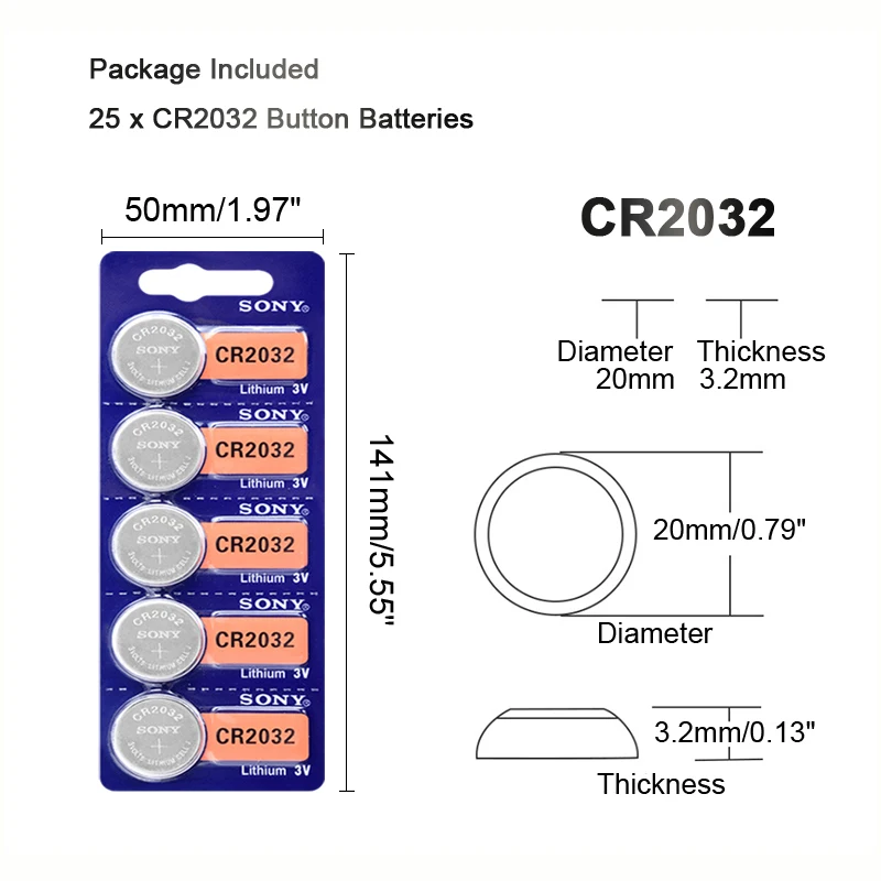  Для SONY 2032 батарея cr2032 cr 5004LC KL2032 SB-T15 батарейка кнопочного типа 3 в ячейки литиевые батареи для мобильного часо-игрушечный