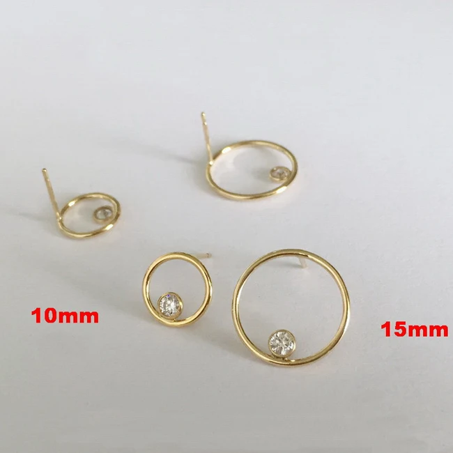Excellent Quality Gold Earring Jewelry 14K Gold Filled AAA Zircon Birthstone Stud Earrings for Women