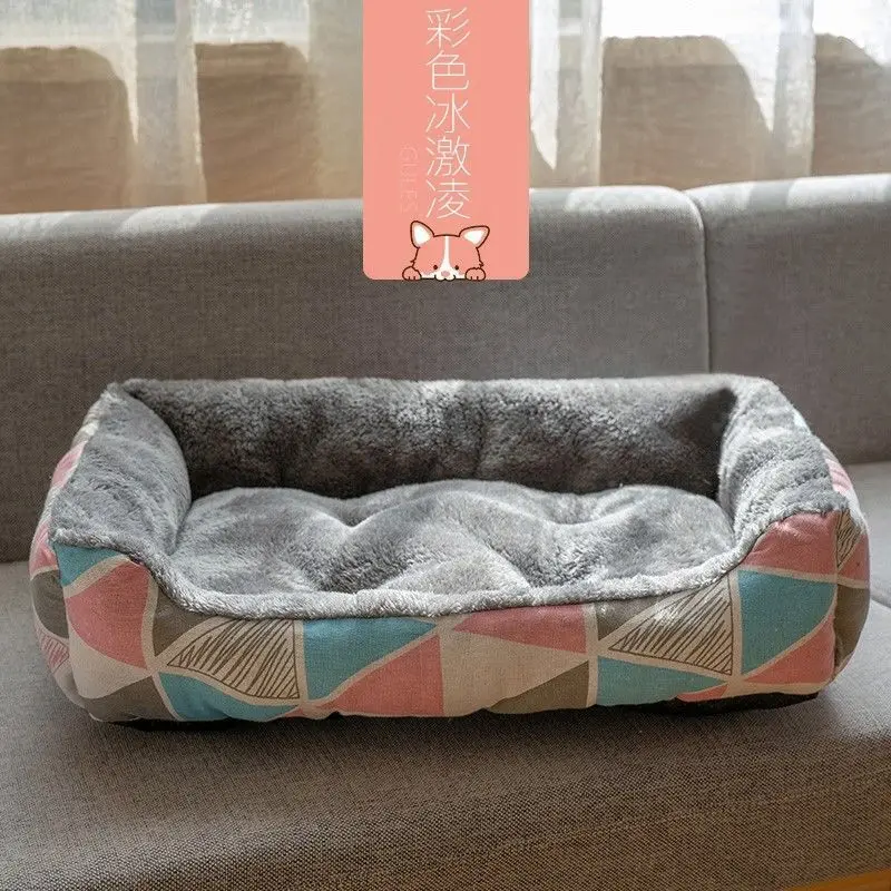 Large Pet Cat Dog Bed Warm Cozy Dog House Soft Fleece Nest Dog Baskets House Mat Autumn Winter Waterproof Kennel