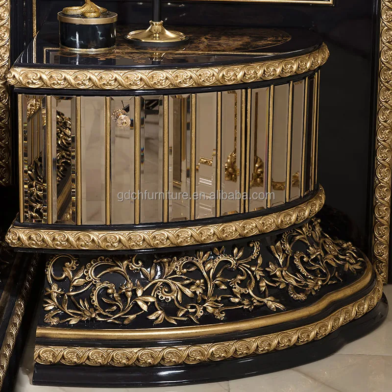 Европейская Золотая мебель из массива дерева ручная резьба кровать большого размера Классическая Роскошная французская кровать большого размера