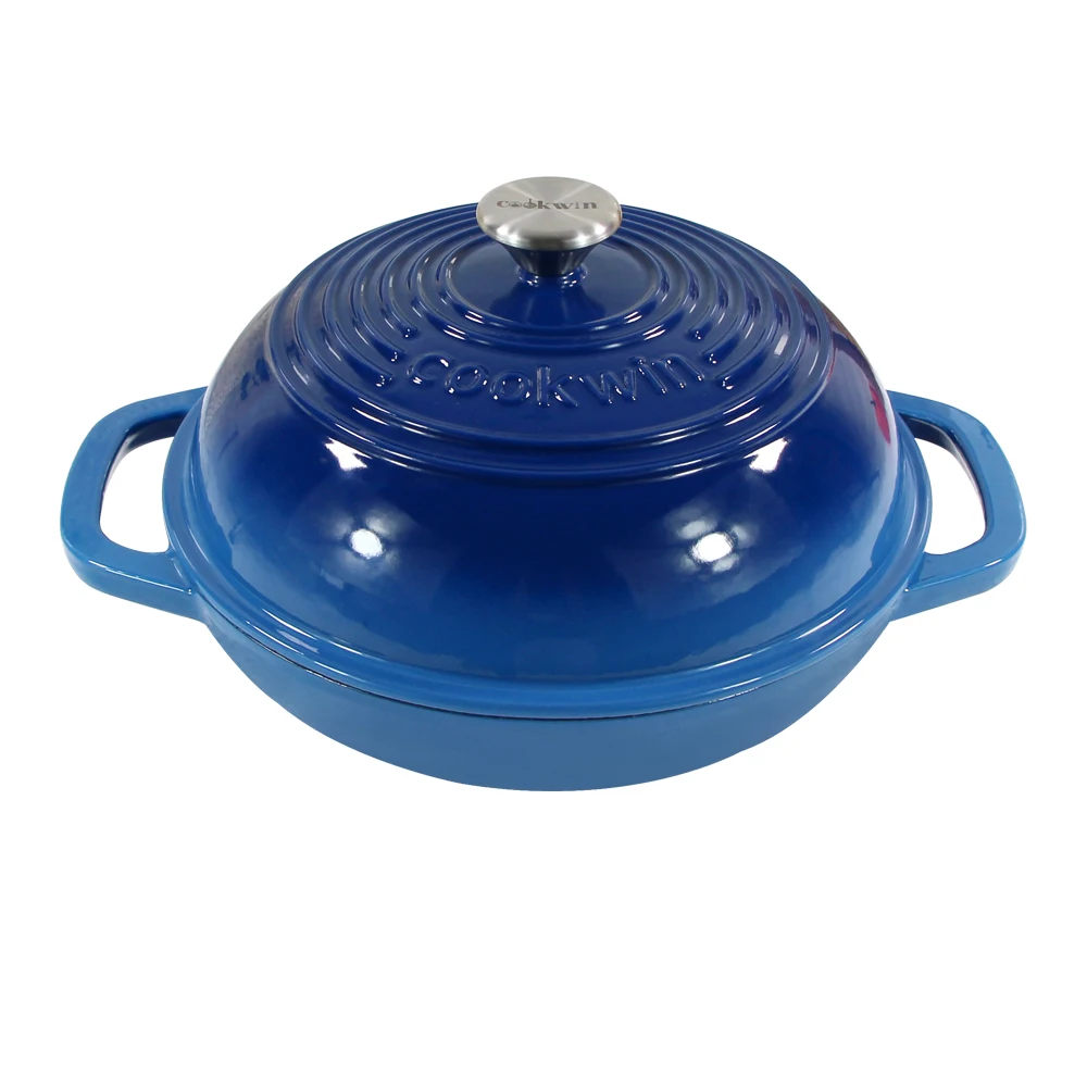Cookwin Enamel Cast Iron Baking Pot Round Gradient Cast Iron Braising Baking Dutch Oven