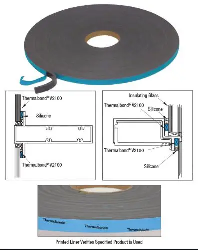
Double sided PVC Fire Glazing Tape for Timber Windows 1/8'T * 1/2' *75ft 