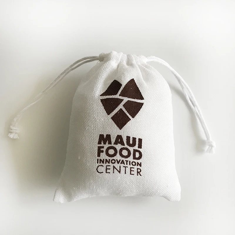 Custom Logo printing 8x10cm White Drawstring 100% Organic Cotton Muslin Tea Bags