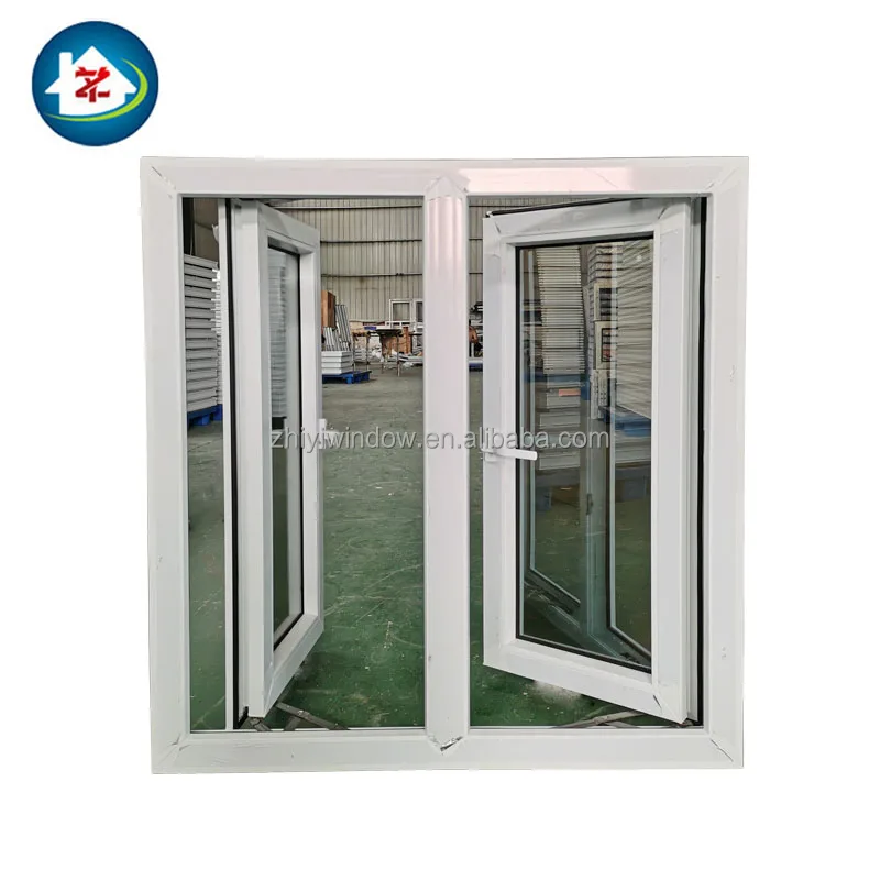 Ударное окно урагана ПВХ подвальные окна Upvc 36*36 створчатое с экраном