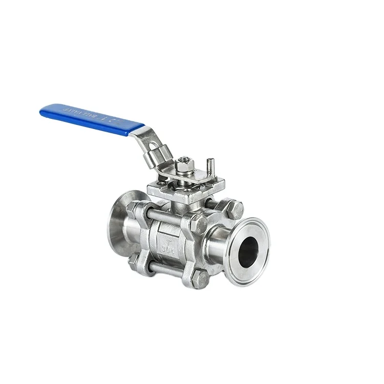 304 stainless steel High platform Fast installation 3pc  ball valve DN15 DN20 pneumatic 3 way ball valve panel