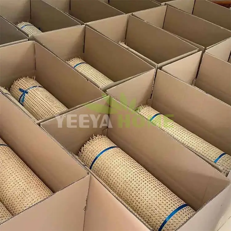 YEEYAHOME Natural Rattan Cane Webbing Square Radio Weave Rattan Cane Webbing Roll for Chairs Furniture Home Decoration