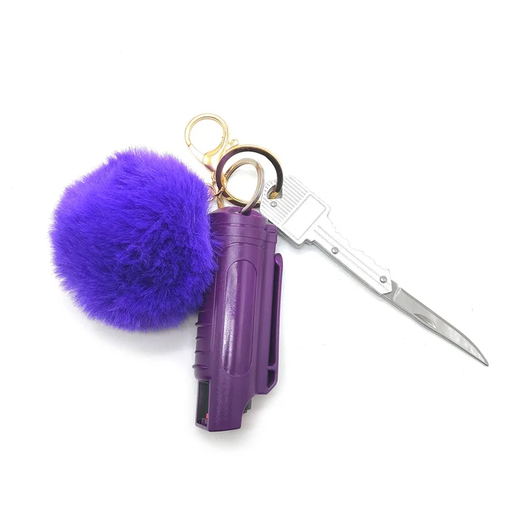 
20ml Self Defense Pepper Spray Keychain Cute with Knife key chain mace Hard Case Plastic Shell Pink Pepper Spray for women 