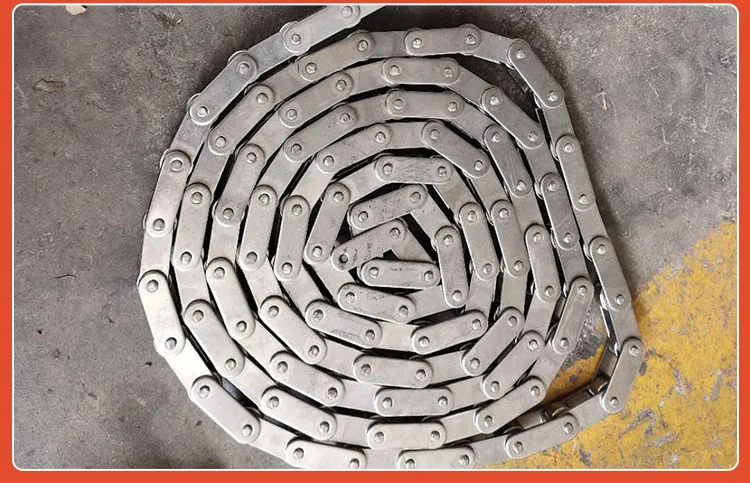 Stainless steel industrial transmission chain non-standard large pitch bending plate chain shaped chain double pitch