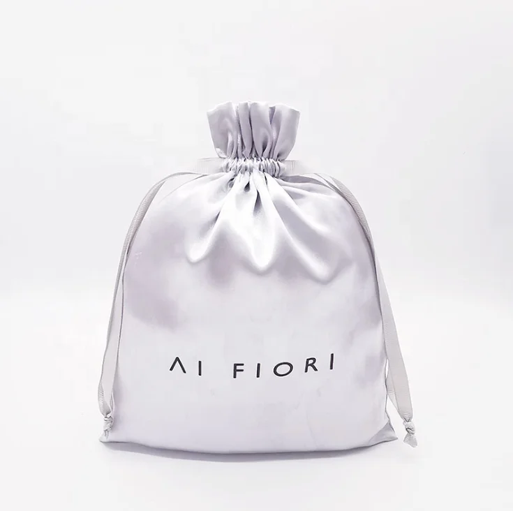 Large Capacity Cosmetic Polyester Satin Drawstring Makeup Bag