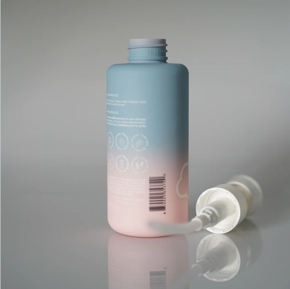 250ml HDPE facial cleanser gradient color material baby shampoo pump bottle