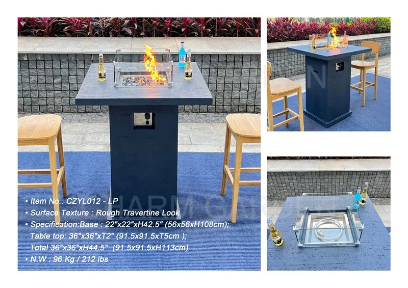 Concrete Table  Outdoor Decoration Bar Table Fire Pit