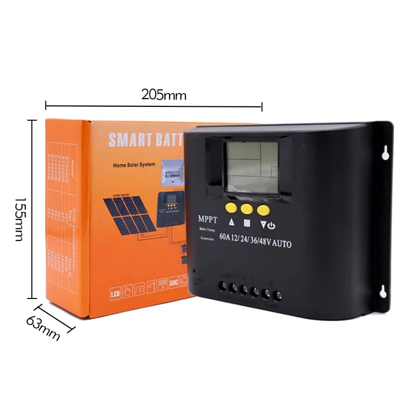 Solvo 60A-12V/24V/36V/48V авто. PWM контроллер солнечного заряда Регулятор ЖК-дисплей с Заводской ценой для солнечной системы