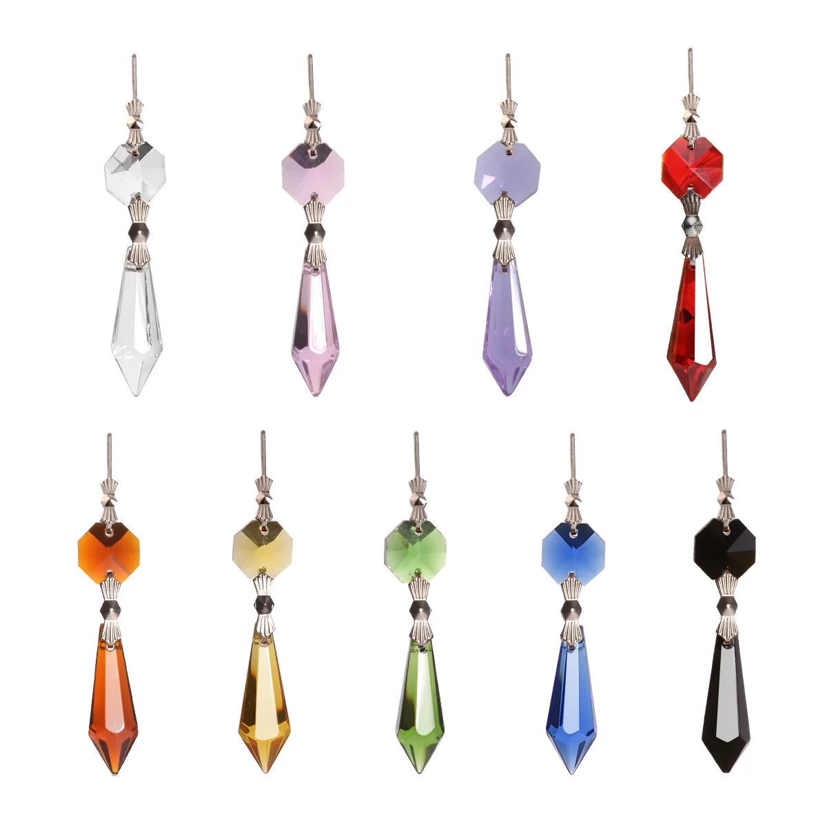 Modern sun catcher chandelier hanger shinning Lower MOQ CH crystal prisms crystal glass ball beads with hole