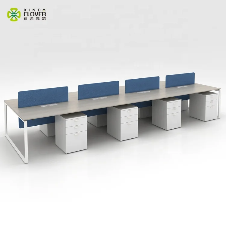 Commercial Business Furniture 8 Seater Work Station Modern Office Desk For Staff