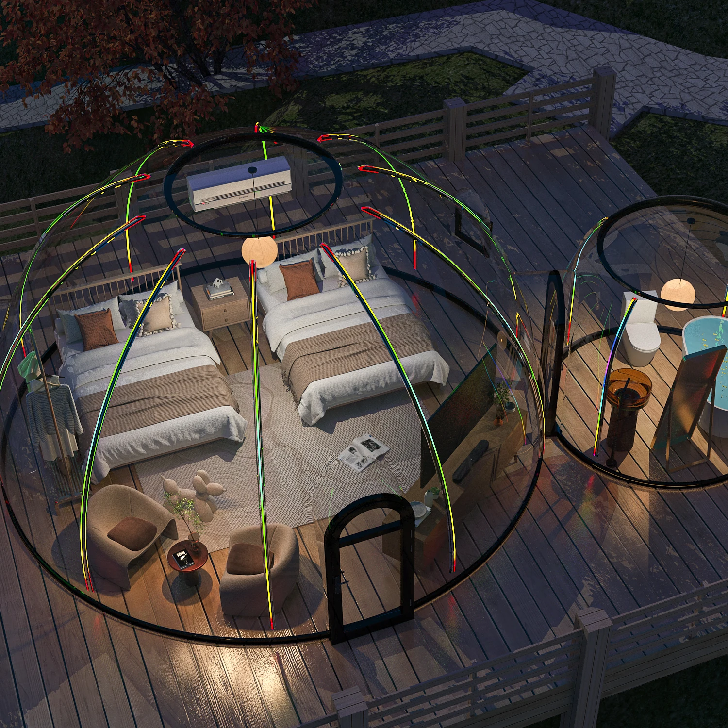 Full House Prefabricada Transparent Igloo Dome Bubble Luxury Hotel Tent Dome Room