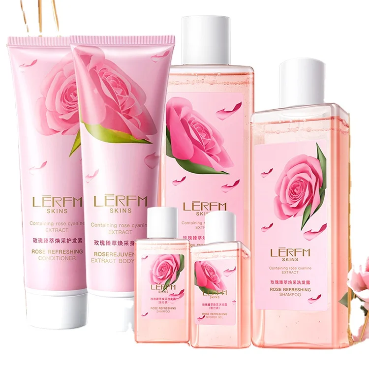 OEM Private Label Moisturizing Body Care Bath Gift Spa Kit Set Lotion Rose Extract Shampoo