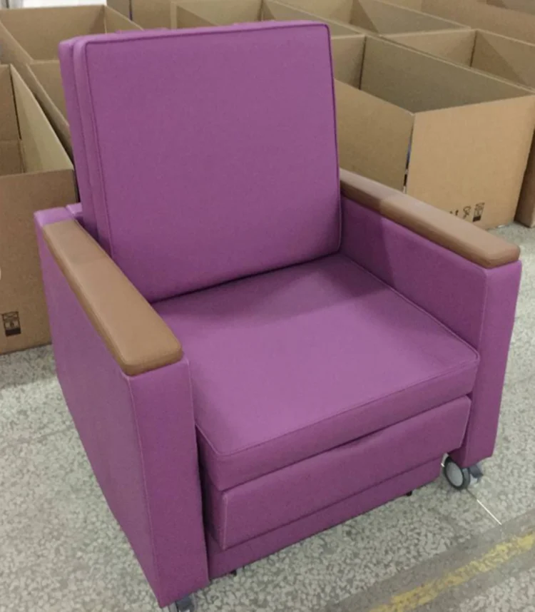 BR-CR15 Hospital Furniture Sleeping Chair In Patient Sofa Medical Clinic Room Family Waiting Reclining Accompany Attendant Chair
