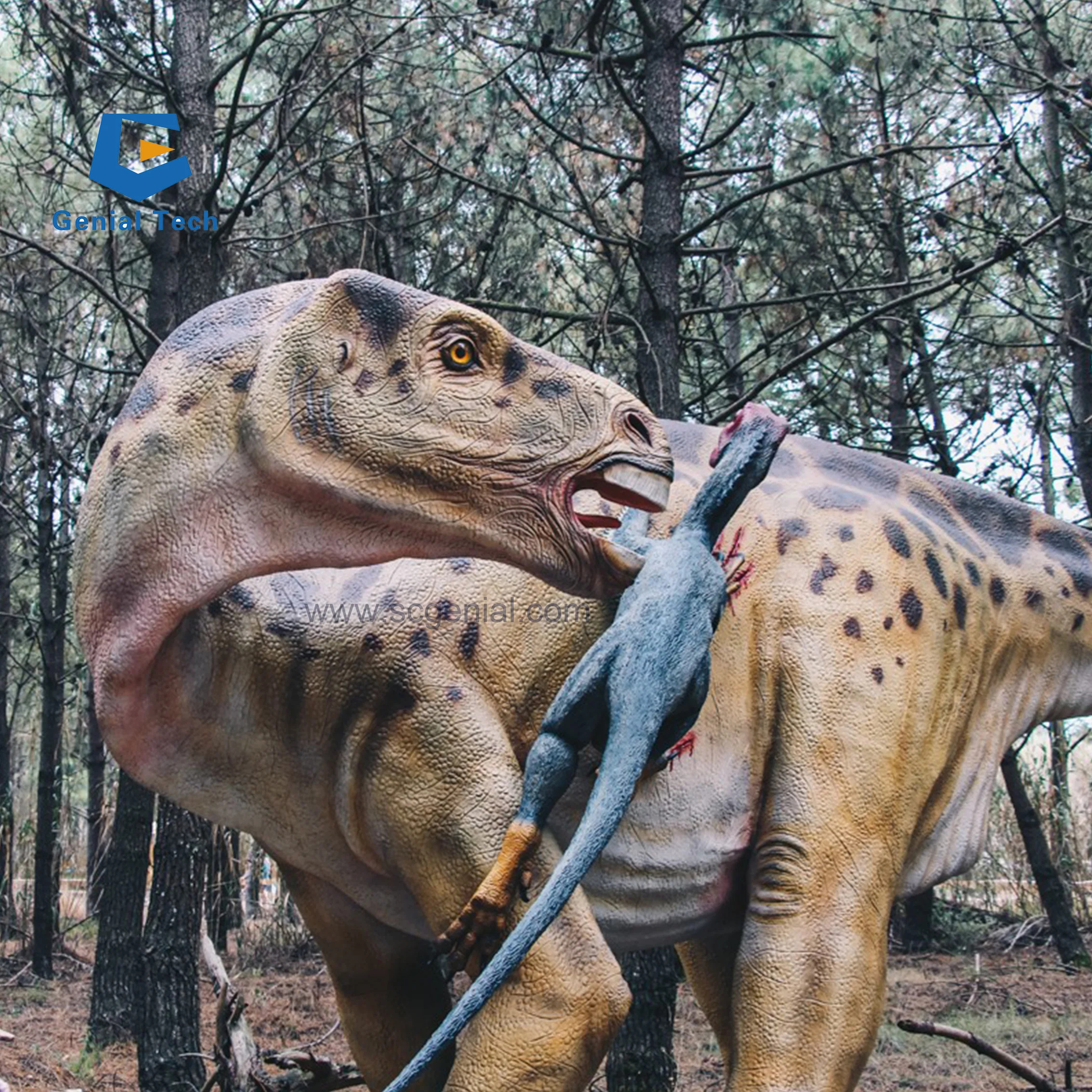 JN-Z24 Carnivorous Spinosaurus Dinosaur Big and Tall Metal and Resin Indoor Dinosaur for Shopping Mall and Airport