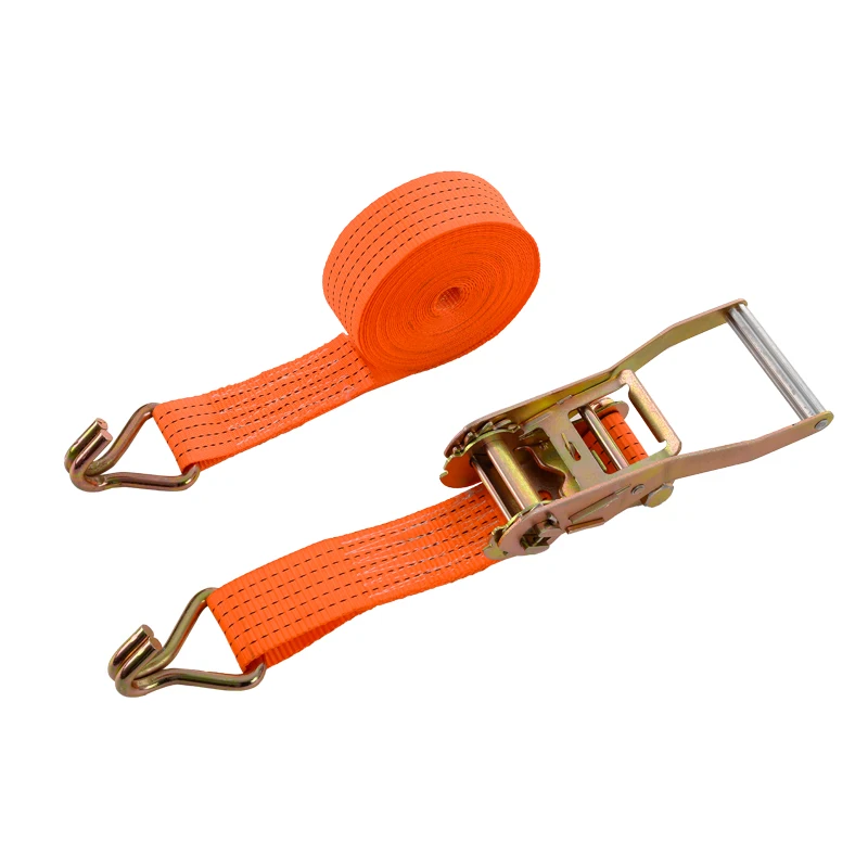 Durable J Hook Cargo Lashing 2 Inch Ratchet Tie Down Straps