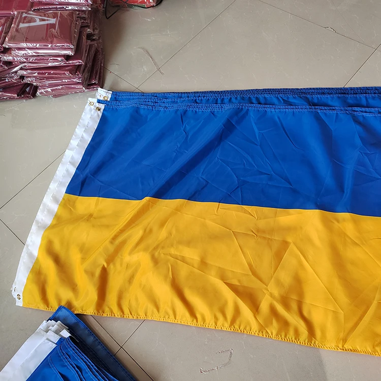 Wholesale Cheap Custom Size 3x5ft Printing Polyester National Blue Yellow Ukraine Flag