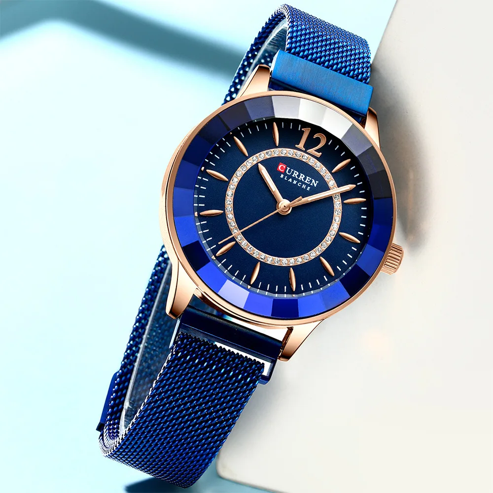 Curren C9066L Ladies Magnet Mesh Band Fashion Diamond Watches with stock watch made in China