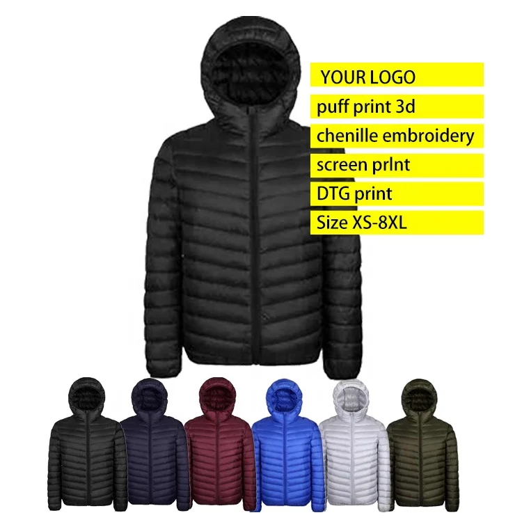 BJ CUSTOM Factory Price Waterproof Hooded Jacket Custom Mens and Women Duck Down Puffy Jacket Men Father Jackets