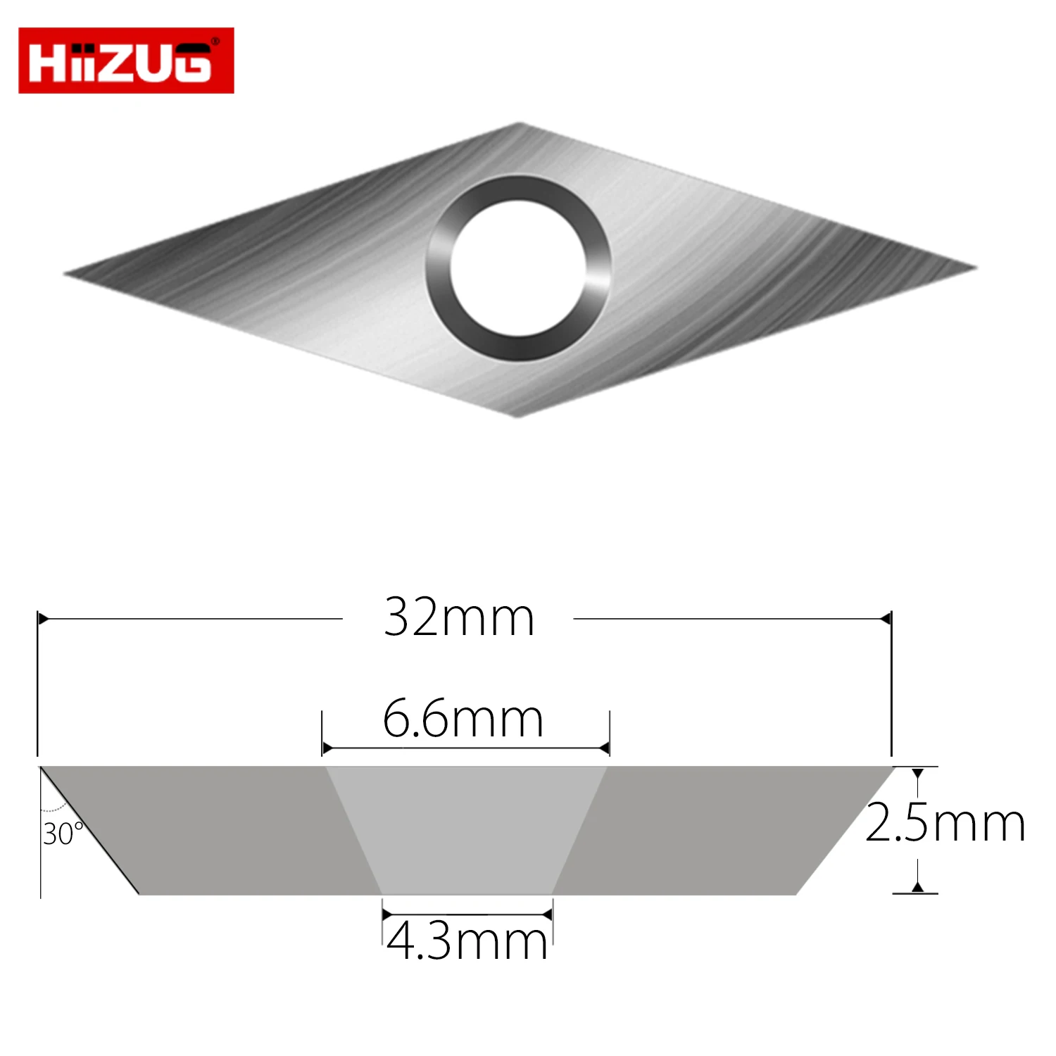 Diamond Carbide Insert 32x2.5mm Woodturning Inserts Tool Cutters for Detailer Wood Turning Lathe or Woodworking DIY