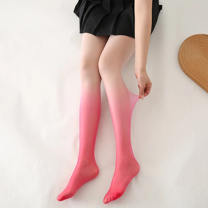 The latest fashion gradient color tights pantyhose Anti hook silk pants for ladies tights velvet tight panty stocking