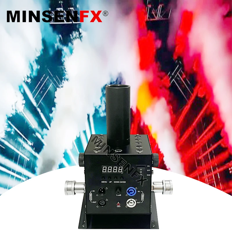 MINSENFX Hot Sale Stage Effect Dmx512 Control Led Smoke Cannon Machine 12*3w Led Co2 Jet Machine For Dj NightClub