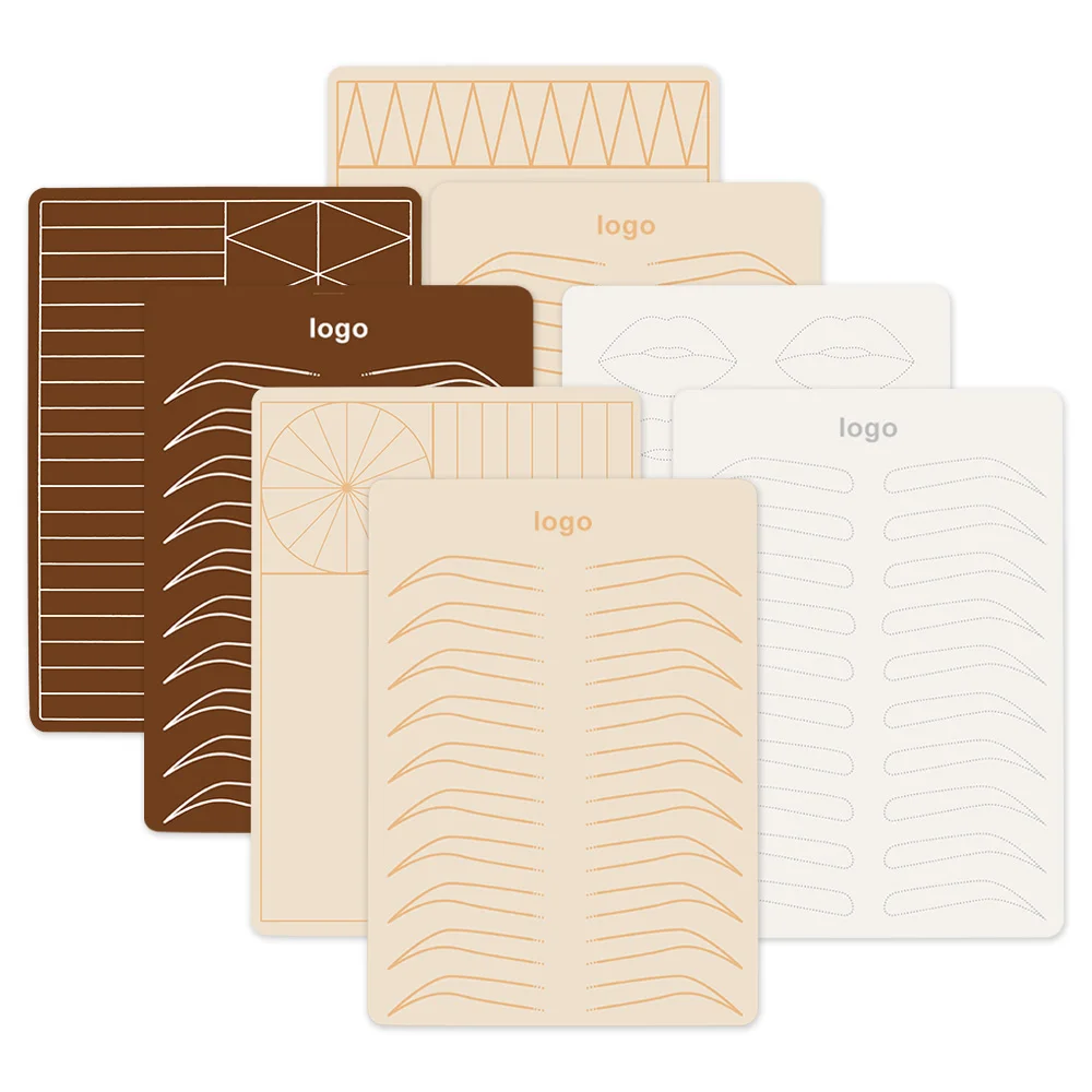 OEM Latex Microblading Tattoo Silicone Double Side Eyebrow Brow Tattoo Lip Permanent Makeup Supplies Practice Skin