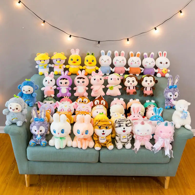 Factory Sale High Quality 8 Inch 25cm Small Animal Stuffed Toys Cute Cartoon Plush PP Cotton Filling Children Lovely Soft Gifts
