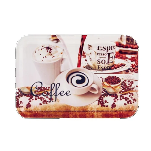Custom design rectangle melamine daily serving tray with handles