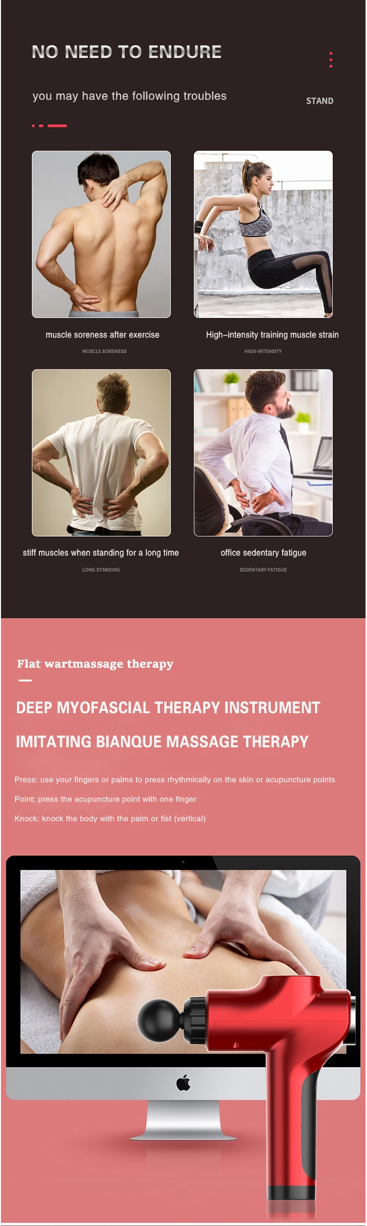  Красный Fascial переносная установка для глубокой ткани ударный товары в de с магнитными вставками