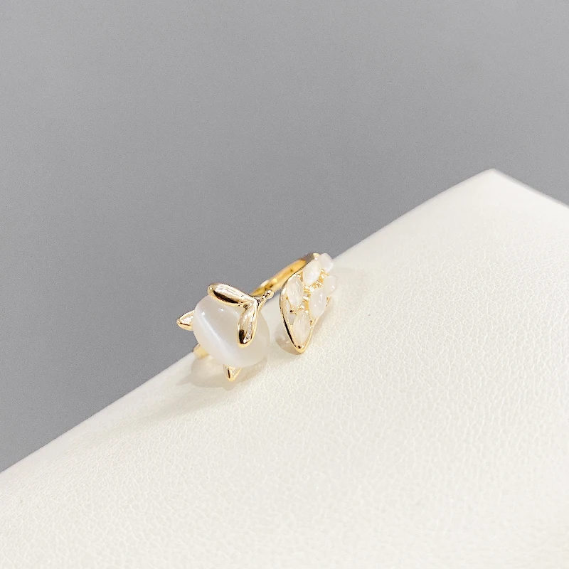 JZ10295 Fashion trendy gold plated women jewelry opal fox open adjustable