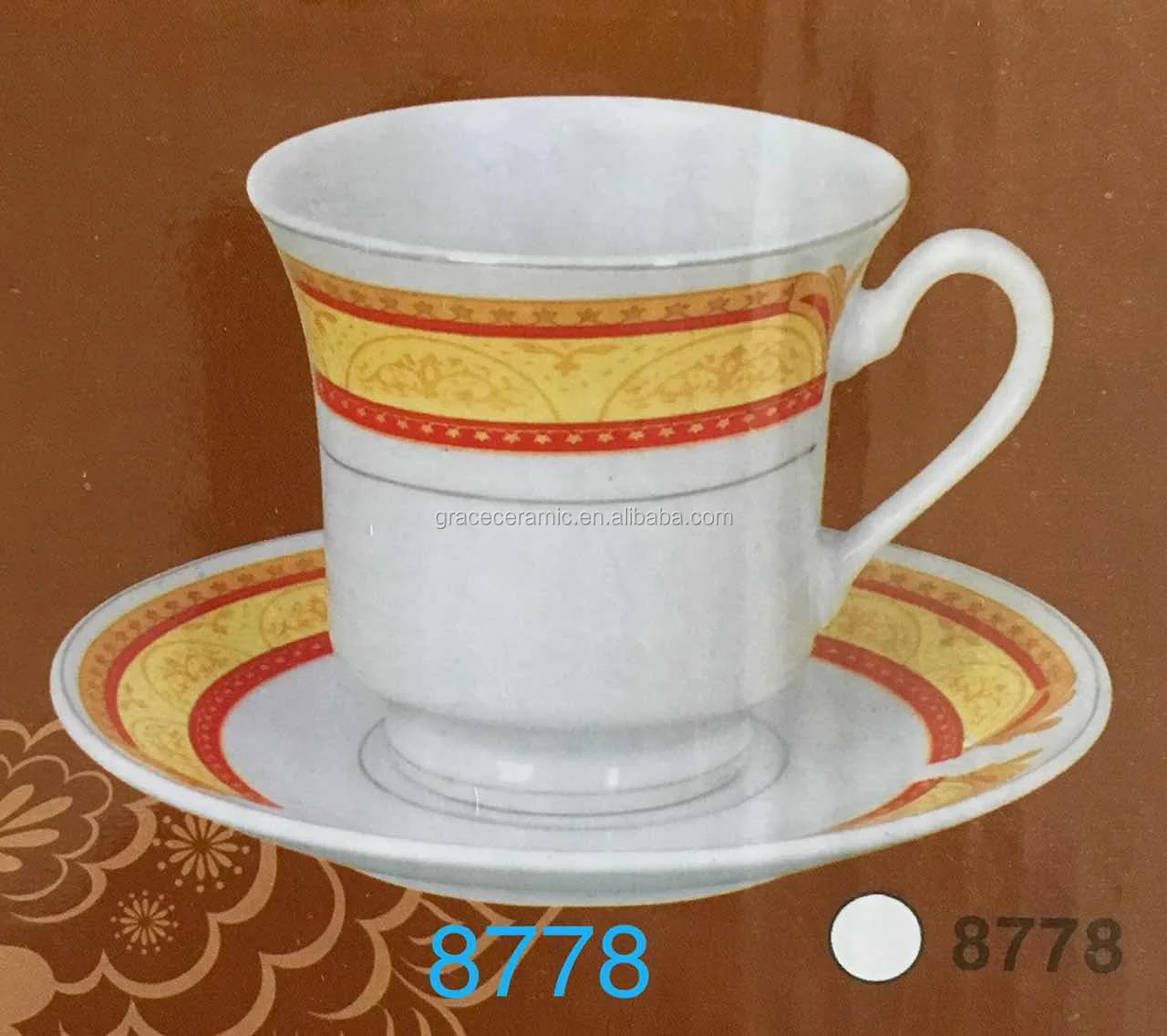 Luxury Sri Lanka Style Middle Eastern 24 Pcs 17 Pcs Porcelain Ceramic Tea Set Coffee Set