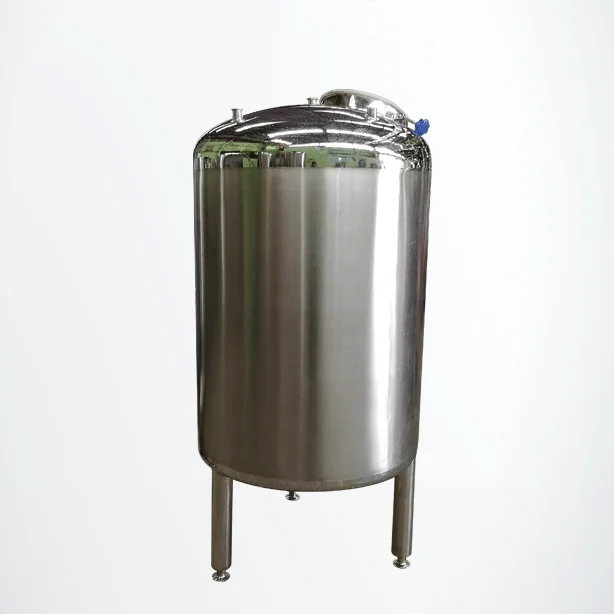 Sanitary Stainless steel beverage juice milk vertical storage tank with wheel agitator stirring blending storage tank